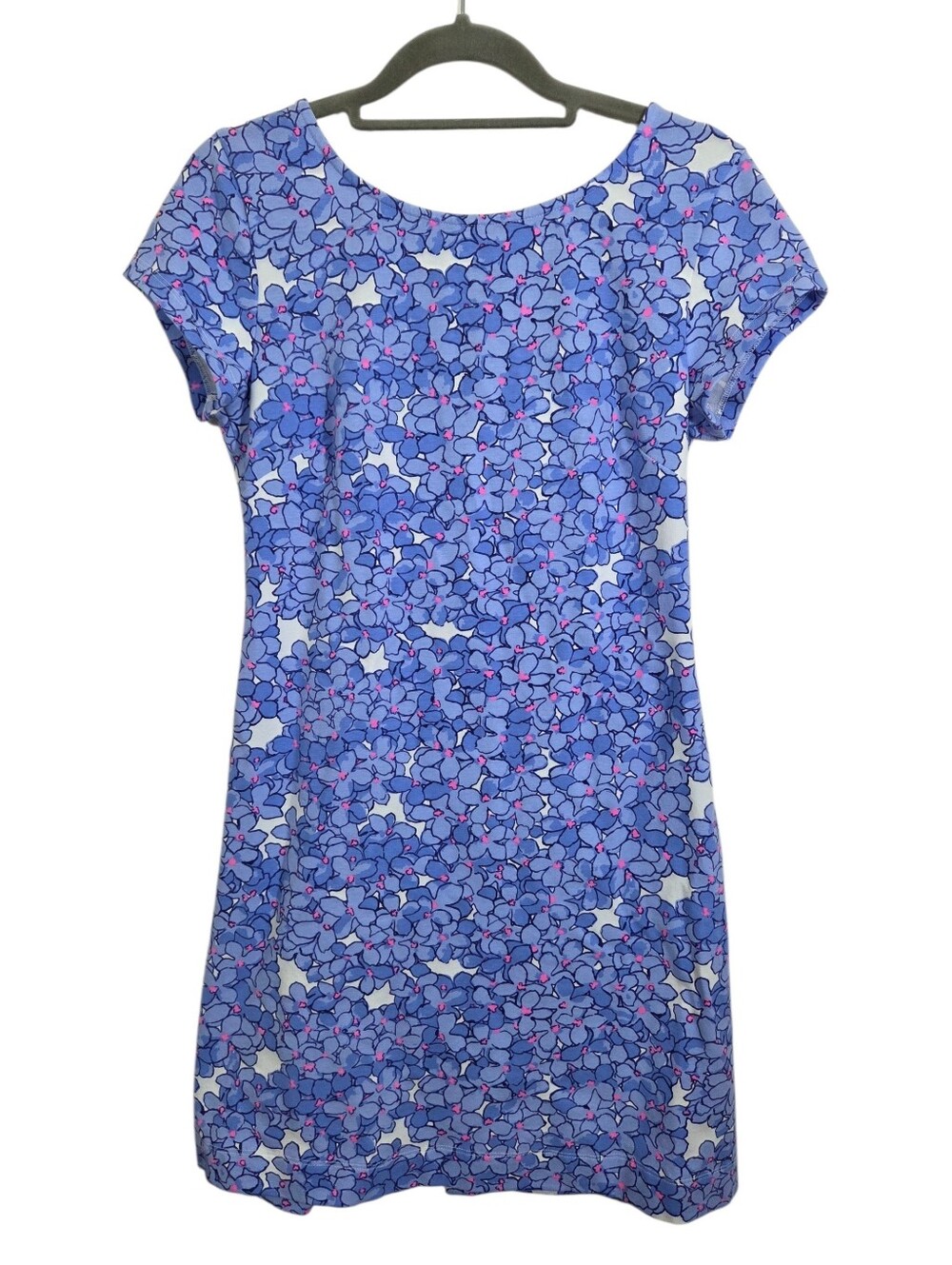 Mahi Gold Addie Scoop Back Dress Purple Blue Floral Small Resortwear Preppy